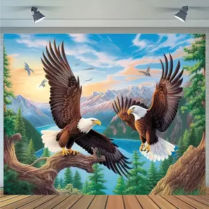 Eagle Pattern Tapestry, Polyester Tapestry, Wall Hanging For Living Room Bedroom Office, Home Decor Room Decor Party Decor, With Free Installation Package