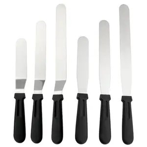 6Pcs Icing Spatulas, Offset Spatula, Stainless Steel Cake Decorating Spatulas Set 6/8/10 inch Professional Angled Cake Spatula Plastic Frosting Handle for Home, Kitchen or Bakery By Kitchenware (Straight/Angled Lcing Spatula) - Home Improvement.