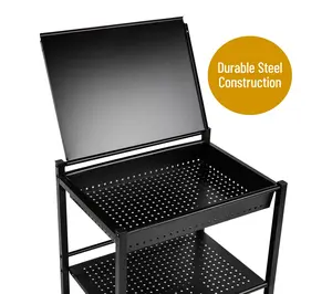 Mind Reader Cart with Covered Compartment, Office Organizer