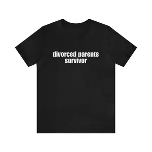 Divorced Parents Survivor - Funny T-Shirts, Gag Gifts, Parody Shirts, Meme Shirts, Trendy Tees, Dark Humor and more