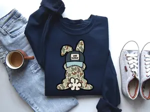 Egg Hunter Camo Easter Sweatshirts, Easter Day Shirt, Camo Easter Bunny Sweater
