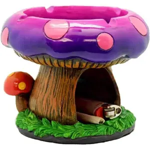 Mega mushroom ashtray with lighter stash spot cool ashtrays for weed smokers and bong users with smoking accessories collection