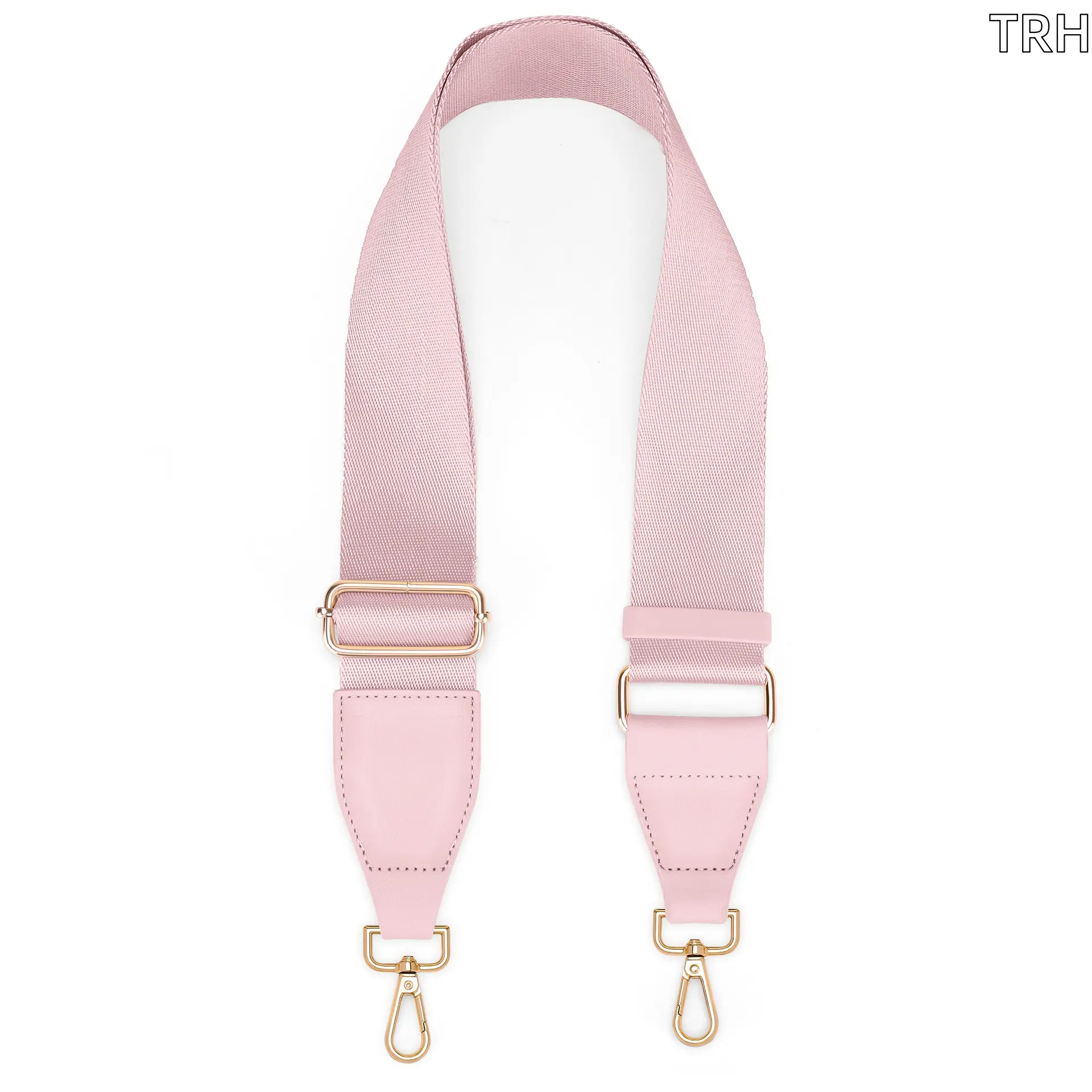 Adjustable Wide Bag Strap Replacement, Solid Color Crossbody Shoulder Strap, Gold Tone Hardware Bag Accessory, Comfortable Padded Strap for Purse Crossbody Bags