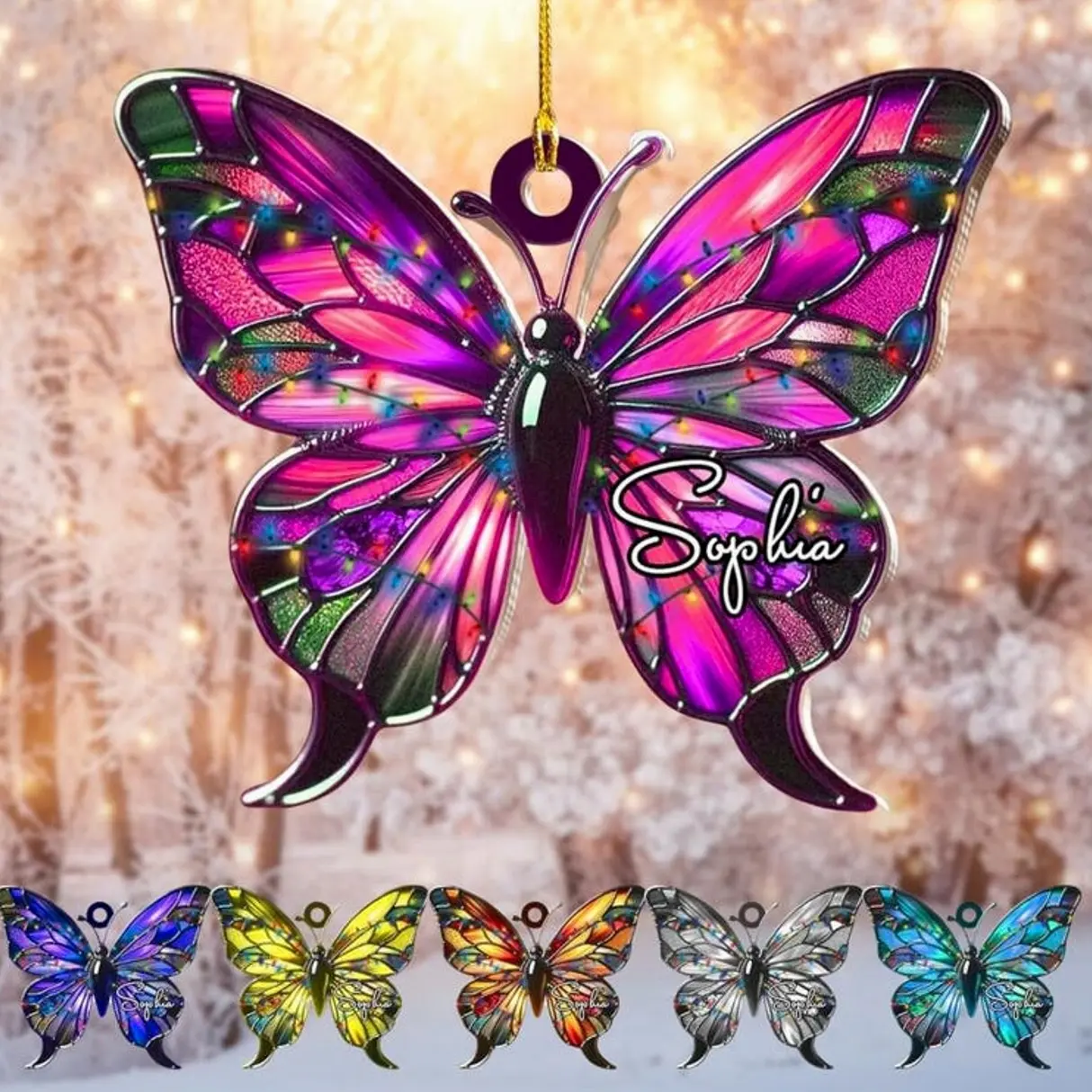 Butterfly Christmas 2025 Ornament, Butterfly Christmas Tree Decor, Butterfly Lovers Gift