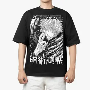 Limited Satoru Gojo Manga Sketch Graphic Merch Domain Expansion Oversize T-shirt Unisex Jujutsu Kaisen Streetwear Top, Heavyweight Cotton Retro Anime Shirt, Gift for Anime Lover, Clothing for fans, Seamless Oversized.