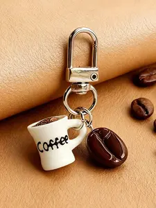 Realistic Coffee Bean Cup Keychain, Trendy Cute Keychain, Lightweight Resin Material, Perfect for Coffee Lovers, Ideal for Backpacks & Wallets, Great Gift Idea, Mug Keychain