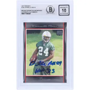 Darrelle Revis New York Jets Autographed 2007 Bowman #199 Beckett Fanatics Witnessed Authenticated 10 Rookie Card with "HOF 23" Inscription - Fanatics Authentic Certified
