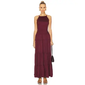 WeWoreWhat Smocked Drop Waist Maxi Dress in Plum