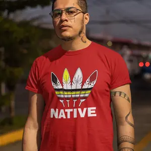Native Four Directions Color Logo Shirt, Indigenous Hoodie, Native Feather Tee
