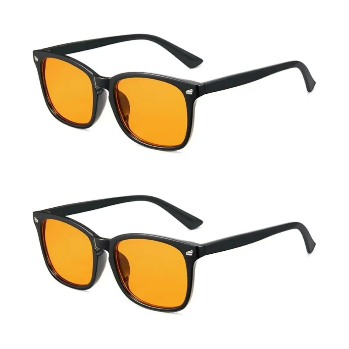 Square Blue Light Sports Eyewear for Men & Women, Lightweight TR90 Frames - Lightweight Eyewear with Amber Lenses for Gaming, Screen Watching, Sports & Outdoor Use