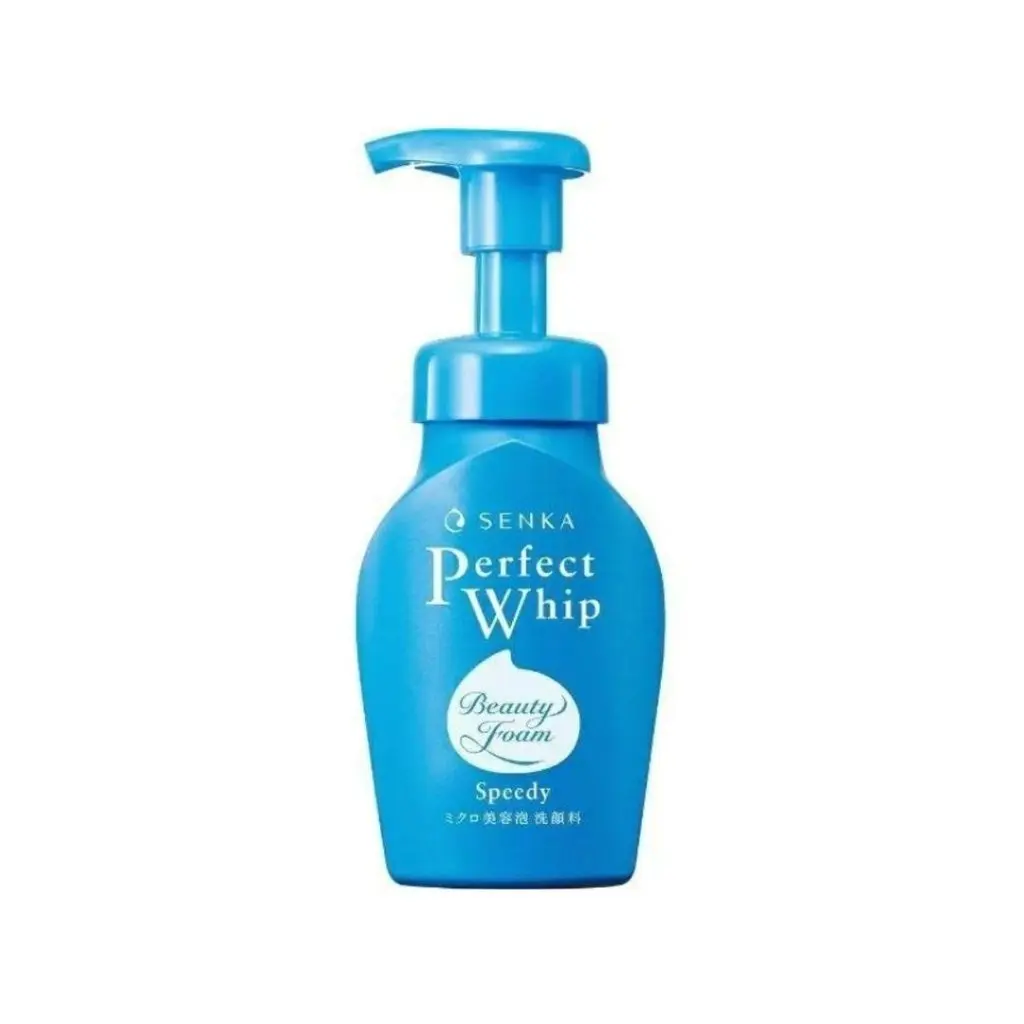 Senka Speedy Perfect Whip Moist Touch Daily Foam Cleanser - 150ml, Softening Facial Cleanser for Adults, All Skin Types, Single Item, Cleansing, Hydrating, Bottle, Foaming, Hyaluronic Acid, Quick Cleansing, Moisturizing