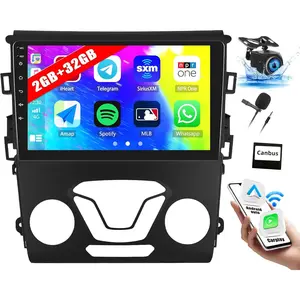 RIMOODY 2G+64G Ford Fusion Car Stereo Radio 2013-2016 Android 15 Head Unit with Wireless CarPlay & Android Auto 9" Touch Screen Bluetooth GPS WiFi FM RDS HD Backup Camera