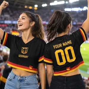 Germany Soccer Jersey,Soccer Croptop Jersey, Personalized Football Fan Shirt, 2026 Soccer Festival Tee