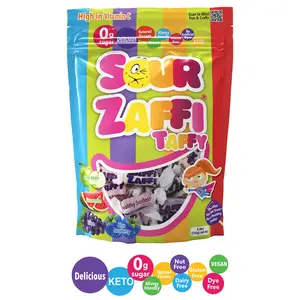 SOUR Zaffi Taffy Sugar Free Vegan Taffy 5 oz. Pouch Sour Candies