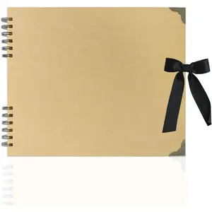 Large Scrapbook Album, 10"x12" Scrap Book, 60 Pages Blank Scrapbook, Thick 250gsm Kraft Paper, Art Supplies for DIY Crafts, Guest Books, Traveling, Birthday & Holiday Gifts.