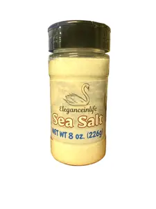 Eleganceinlife Sea Salt - Net WT 8 oz. (226g) Packed in the USA, Gluten-Free, Vegan, Kosher