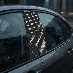 Flag Car B-Pillar Sticker - Vinyl Waterproof Decals, Flag Design, Perfect Fit for B-Pillar, Enhances Vehicle Appearance, Easy Install, Compatible with Most Car Models