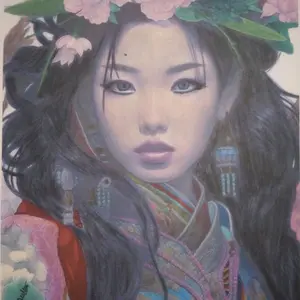 2 for 1 Sale!!!  Tibetan Flower Empress Limited Edition Copy - Graphite Colored Pencil, Unique Artistic Design