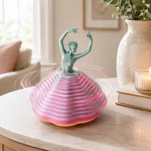 3D printed spinning ballerina top decoration, ballet top, 3D printed top, spiral stress relief toy, home and office decoration, suitable gift for girls