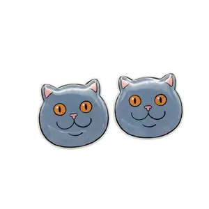 Blue British Shorthair Cat Stud Earrings