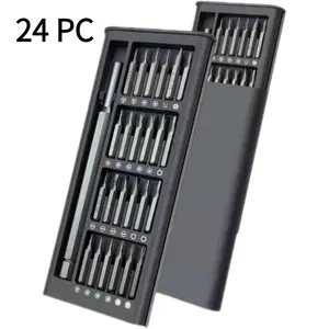 24-in-1 Professional Precision Magnetic Screwdriver Set, Small Screwdriver Set, Suitable for Electronic Product Repair, Mini Tool Set, Can Be Used for Computers, Mobile Phones, Watches, Laptops, Desktop Computers, Glasses Repair - Alloy Tool Steel