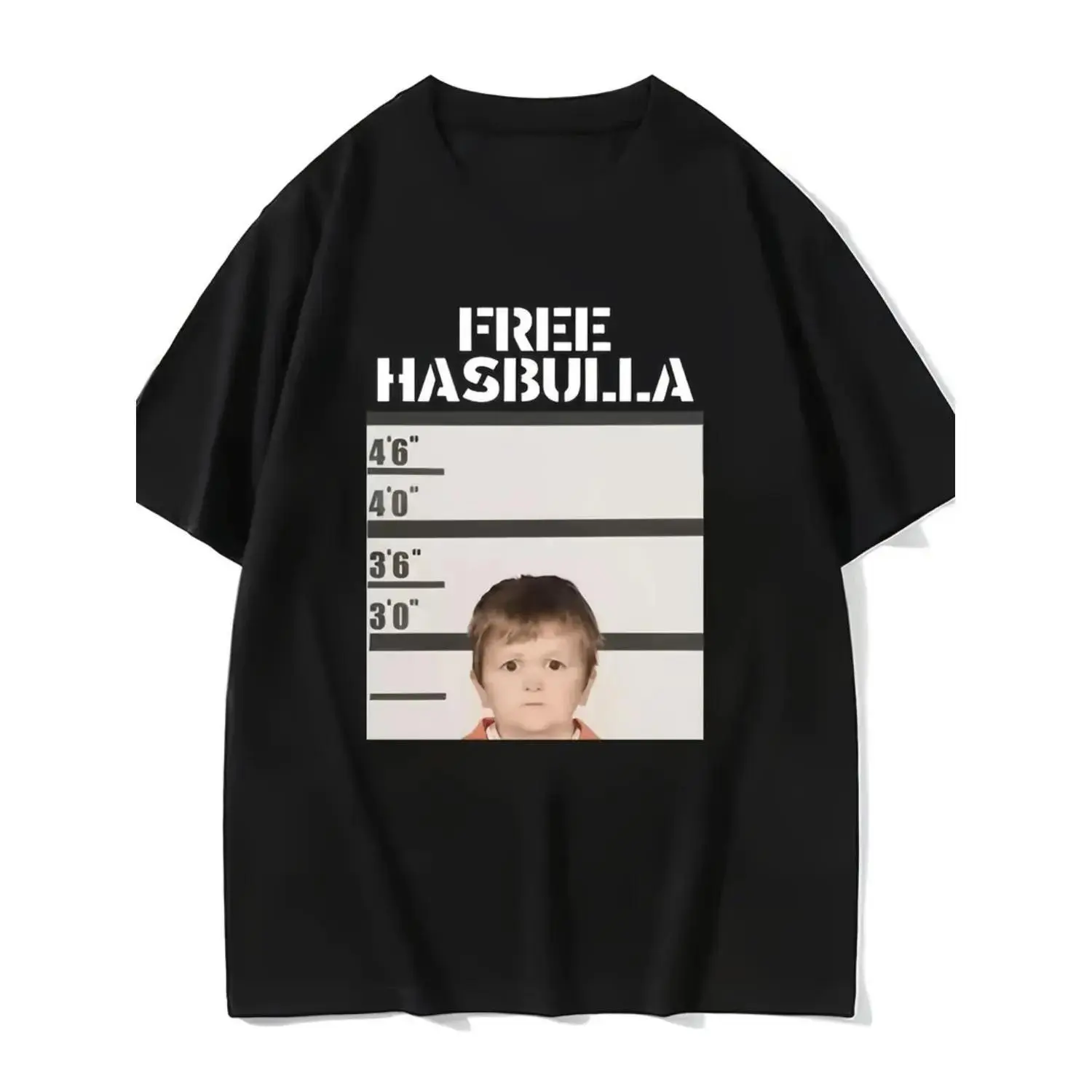 Playful Hasbulla Graphic T Shirt For Men And Women Comfortable Cotton Crewneck With Fun Portrait Design Perfect For Casual All Season Wear