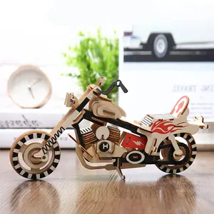 Lightning Harlequin Wooden 3D Stereoscopic Puzzle Educational Toy Elementary School Student Ornament Assembly Children's Handicraft Building Blocks Wooden Model
