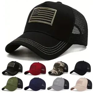 Unisex USA Flag Mesh Baseball Cap Summer Breathable Hat Men Women Tactical Hats Unisex Hip Hop Caps Outdoor Sport Trucker Hats