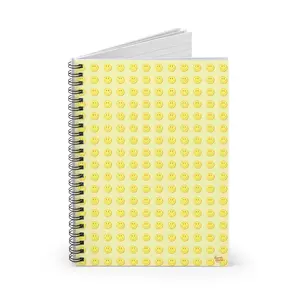 Smiley Face Spiral Notebook, Yellow Notebook, Cute Stationery, Back to School, Cute School Supplies, Girly Notebook