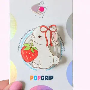 Strawberry Bunny Phone Grip - Spring Strawberry Kindle Accessory