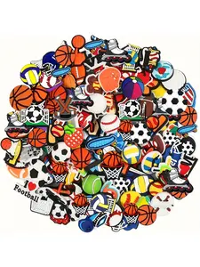 Random Sports Theme Series, Classic Unique Design, DIY Decoration for Shoe Charms, Bags, Party Gifts, Holiday Decorations