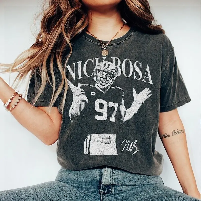 Nick Bosa Vintage Shirt, Nick Bosa Retro Rap Tee, Game Day Shirt, Football Shirt