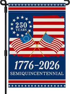 250th Anniversary America Garden Flag, 250 Anniversary USA Flag 1776-2026 Commemorative Patriotic 250 Years Banner 4th of July Yard Sign Double-Sided Waterproof Garden Flag 12x18 Inch