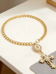 Car Steering Wheel Prayer Beads Ornament, Virgin Mary Cross Car Decoration, Catholic Praying Bead Pendant, Adjustable Chain Keychain