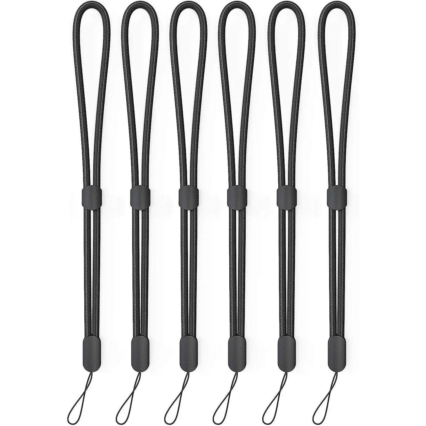 Hand Wrist Strap Lanyard, 6 Pack Adjustable Colorful Nylon Hand Wrist Straps for , Camera, , , Phone, USB Flash Drive, Wallet, ID Name Tag Badge (Black)