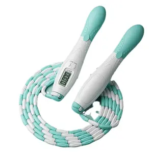Student counting bamboo-joint jump rope, children's soft bead jump rope for beginners, adjustable for toddlers, primary and secondary school students