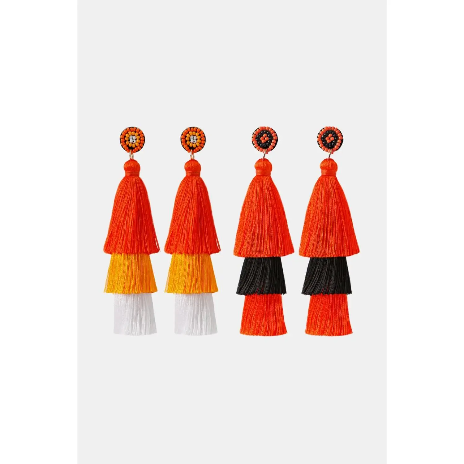 Baeds Detail Triple Layered Tassel Earring