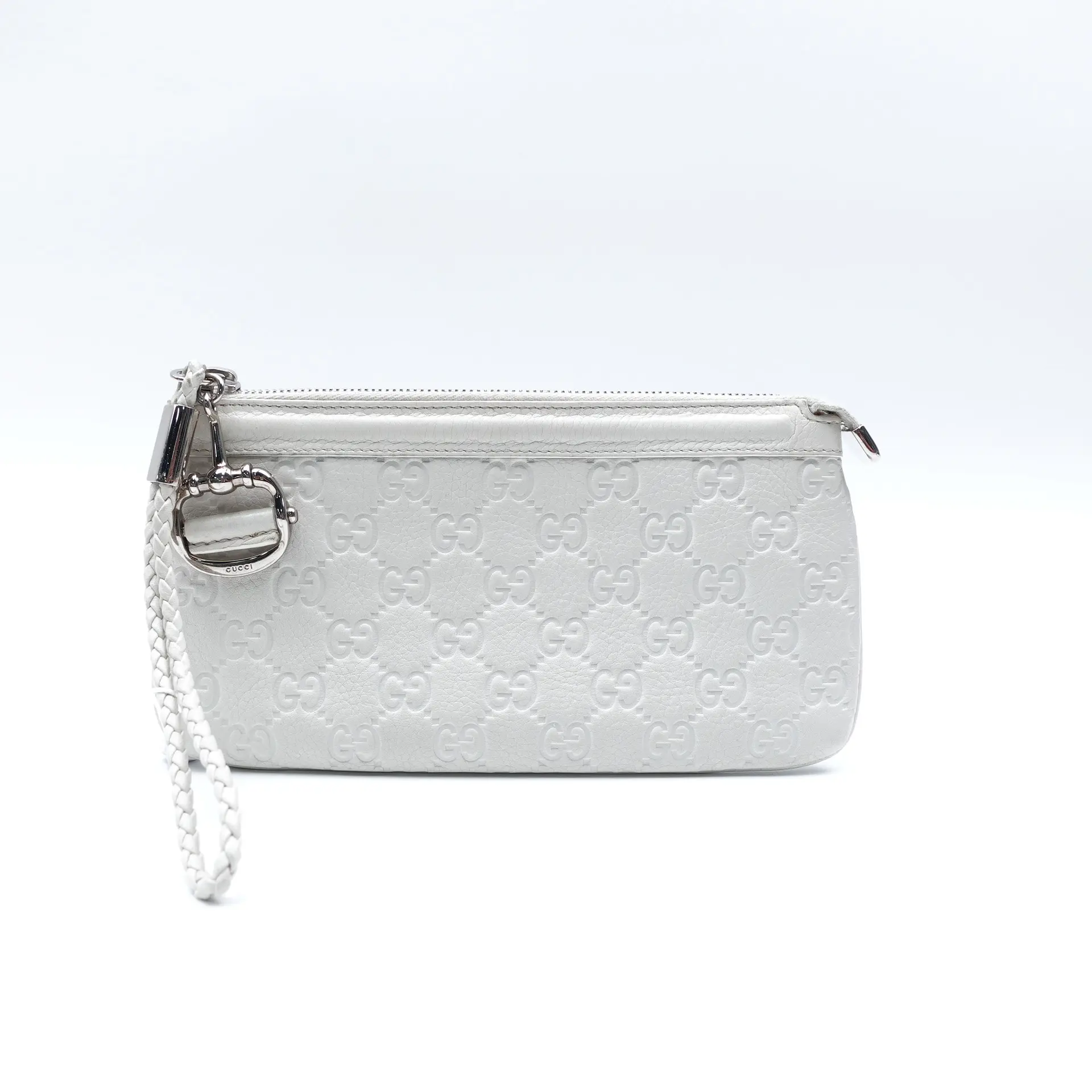 Pre-owned GUCCI Calfskin Clutches & Wristlets White Clutch T10377748