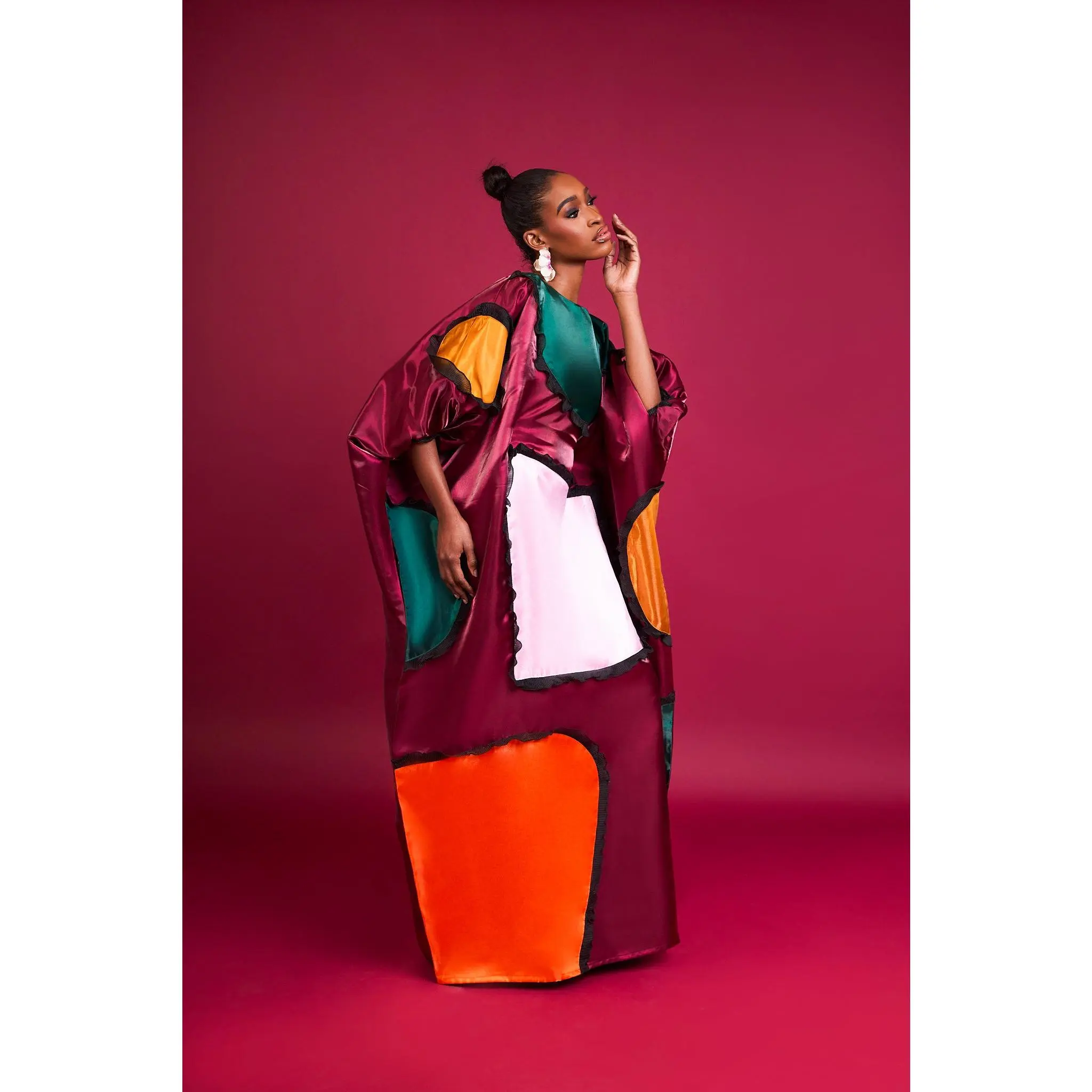 ONA KAFTAN GOWN - BURGUNDY