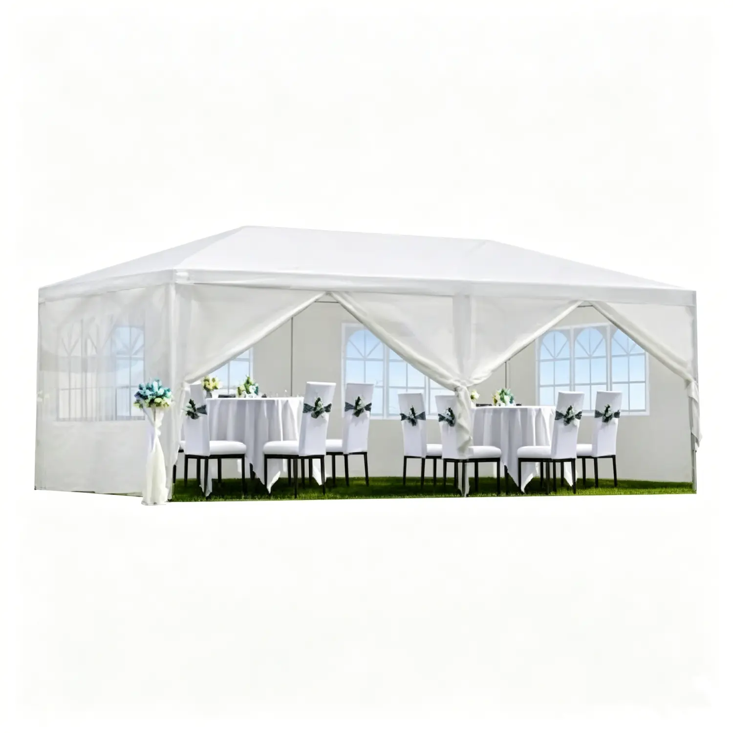 10x20/30FT Canopy Tent, Outdoor Event Gazebo/Removable Sidewalls, Waterproof Gazebo Shelter for Receptions, Party, Wedding. Corporate Events