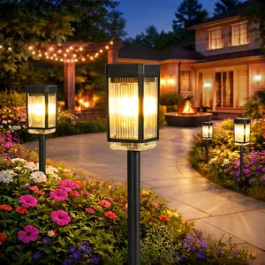 Solar Pathway Lights, IP65 Waterproof Solar-Powered 10-40 LM Auto On/Off Warm White Fixtures for Lawn, Patio Home Improvement Landscape Decor