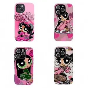 Y2K Aesthetic Powerpuff Girls Phone Case|Trendy Cartoon Tough Phone Case|Compatible for iPhone 17Air 16Promax 15 14 13 12 11 and for Samsung S22-S25|Gift for Fans Women Girls|Girly Phone Cases anime cover