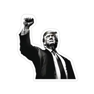 Donald Trump Fist in the Air Transparent Outdoor Stickers, Die-Cut, 1pc One of A kind Design, Novelty Gift, Created Election Year 2024