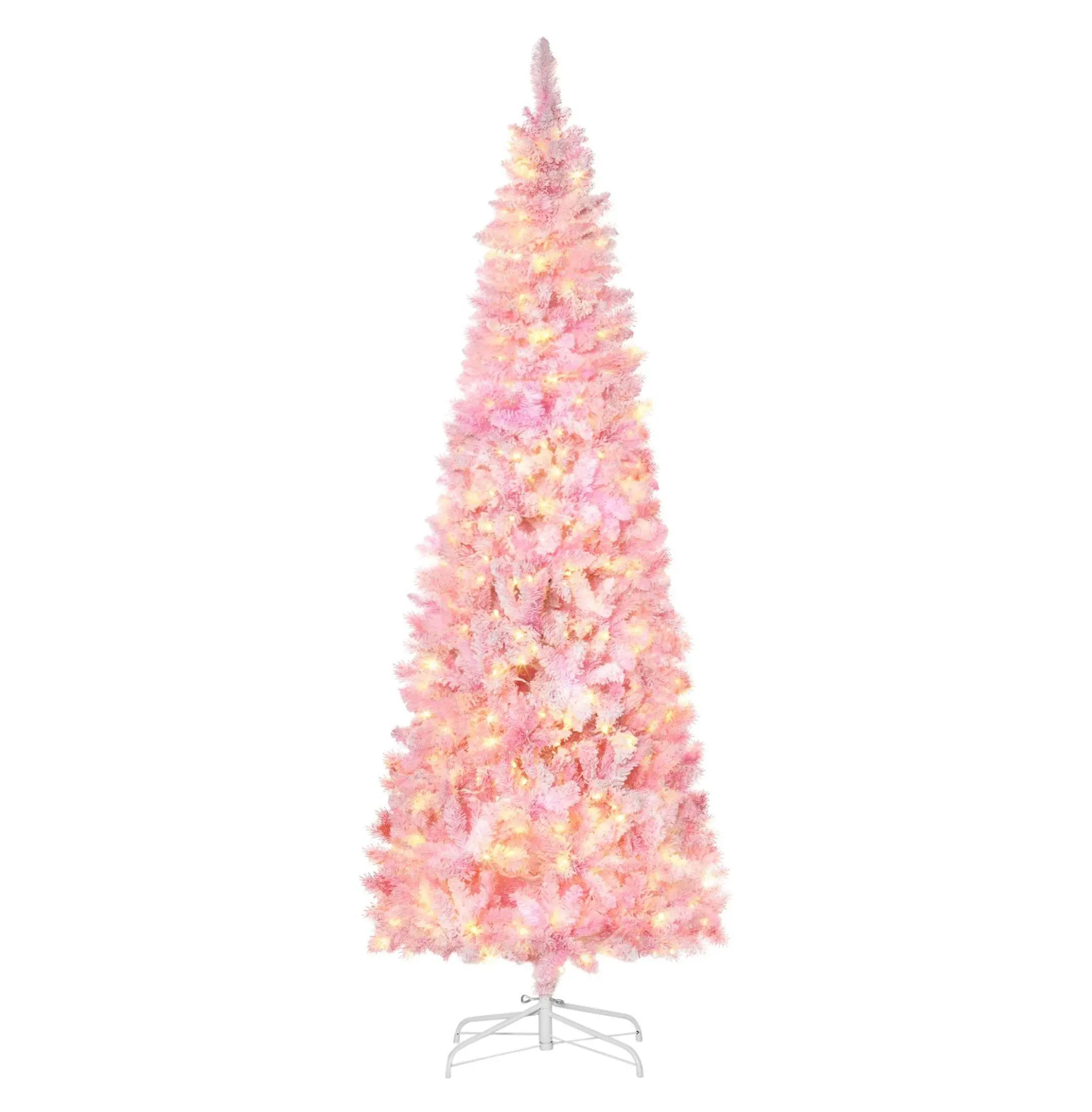 7.5 ft Tall Magical Pink Artificial Christmas Tree - Prelit with 350 Lights, 700 Branches for Holiday Decorations
