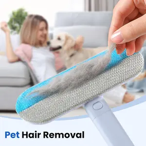 Multi-Functional Pet Hair Remover Brush, Washable & Reusable Lint Cleaner with Extra Long Handle, Ideal for Dog & Cat Hair on Furniture, Couch, Bedding, Clothes, Carpets & Car Seats premium
