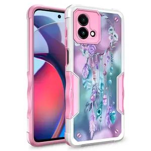 Rosebono Customized Graphics Design Hybrid Armor Cover Case for Motorola Moto G Stylus 5G 2023 - Durable Phone Accessories Protection Floral