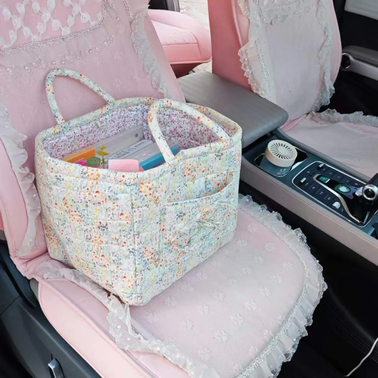 Washable Woven Fabric Multifunctional Storage Bag - Durable Reusable Home Essential, Fresh Style, Easy to Clean, Ideal for Room Organization & Trunk Cargo Organizer Storage Bags, Car Interior Accessory