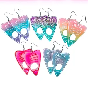 Planchette / Ouija Earrings! Handmade - Hypo-Allergenic - Hook Style Multicolor Ombre