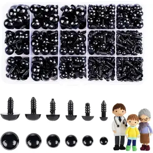 700 count Black Plastic Crochet Safety Eyes with Washers for 6-14mm Stuffed  and Amigurumi DIY Halloween Decorations
