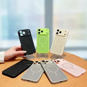 Summer ice heat dissipation magnetic mesh shell is suitable for 16/17 mobile phone case, mainly light and thin heat dissipation, dopamine color scheme high fashion Pattern Soft Makeup Mirror Clear HD Privacy Screen Protector Kit ring with Lens
